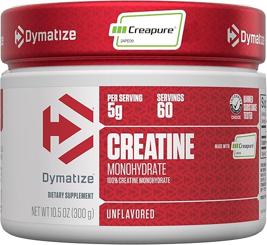 Dymatize Creatine Monohydrate Powder with CREAPURE (Product of Germany), 5g Per Serving, 60 Servings (300g)