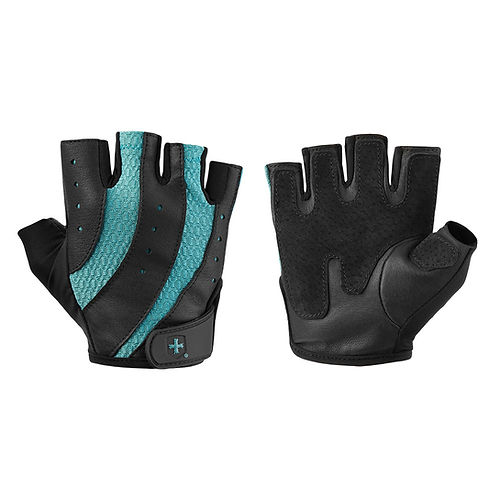 Harbinger Unisex Women's Pro Gloves -Teal ถุงมือยกน้ำหนัก หนังแท้